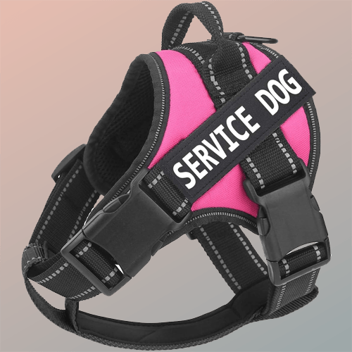 Service Dog Harness, No Pull Dog Harnesses with Handle - Breathable and Easy Adjust Dog Walking Vest for Small Medium Large Dogs - No More Pulling, Tugging or Choking (with 2 Removable Patches)
